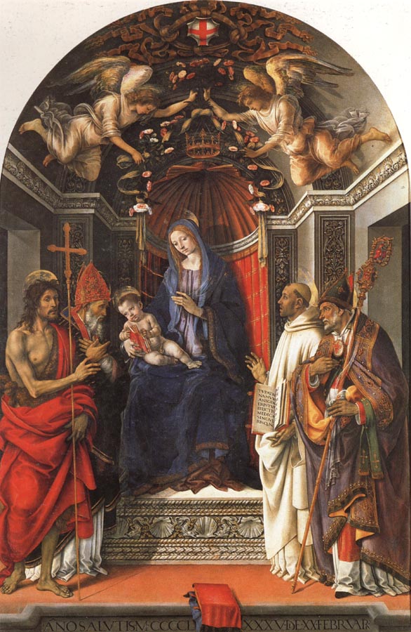 Madonna and Child Enthroned with SS.John the Baptist,Victor,Ber-nard,and Zenbius